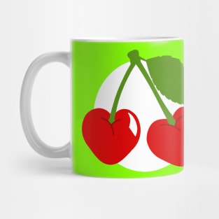 Cherry Hearts - Green Mug